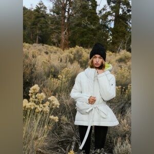 FP Movement by Free People Cream Belted Puffer Jacket